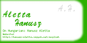 aletta hanusz business card